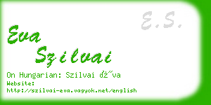 eva szilvai business card